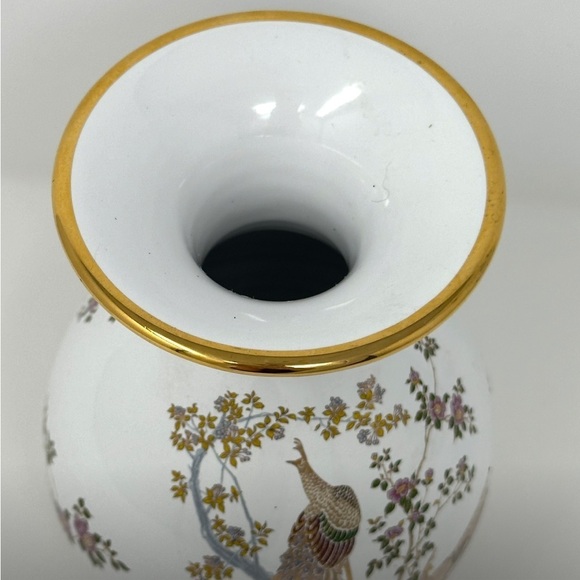 VTG Neofitou Keramik 24k Gold Painted Vase Peacocks Florals, Made in Greece MCM - Picture 4 of 12